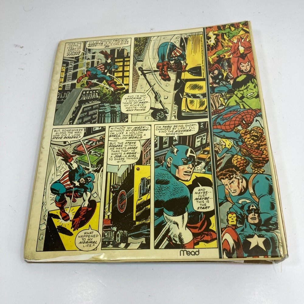 Vintage Captain America Comic Book Binder Mead Marvel Comics 1970s Rare - Picture 7 of 16